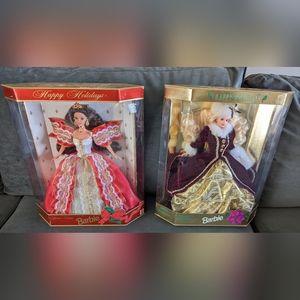 Vintage Holiday Barbie 1996 #15646 and 10th Anniversary 1997 #17832 Collectables
